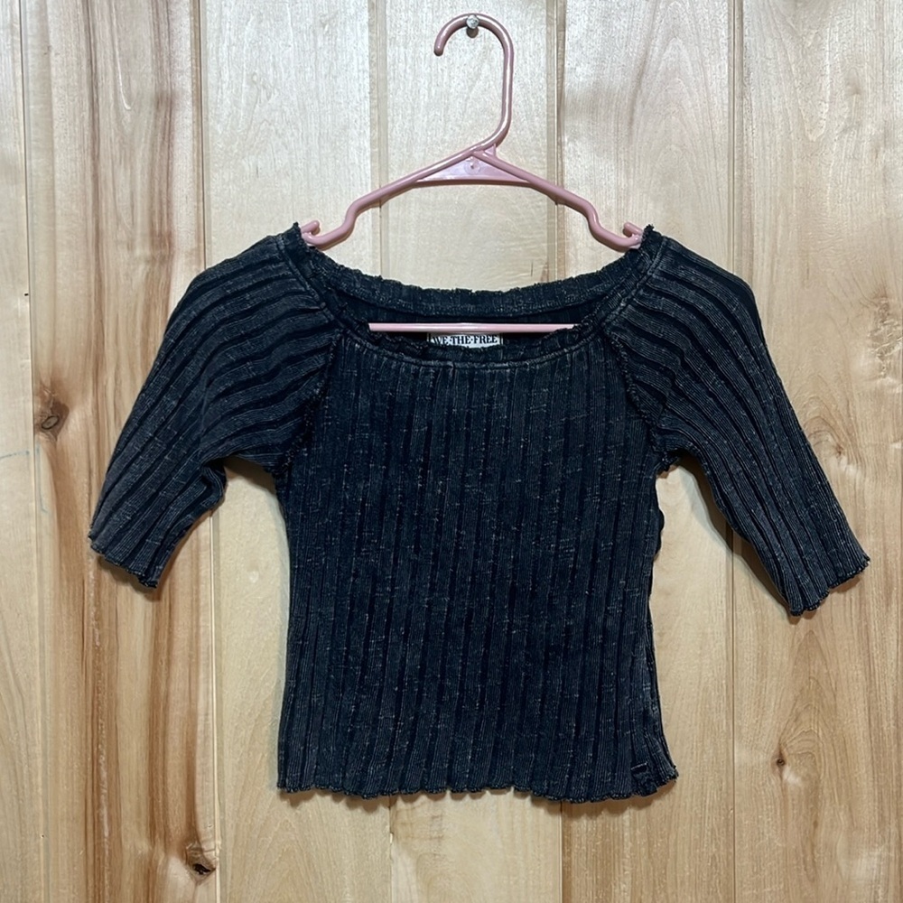 NWT Free People Black San Lucas Pullover Top Size S